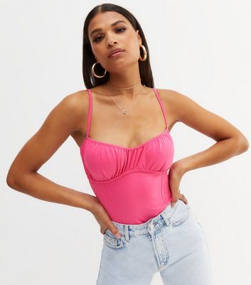 Pink store corset bodysuit