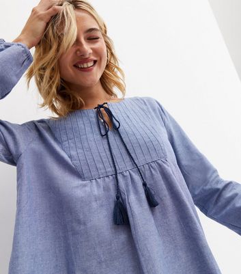 Sunshine Soul Pale Blue Tassel Tunic 
