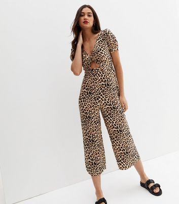 Womens leopard clearance print jumpsuit