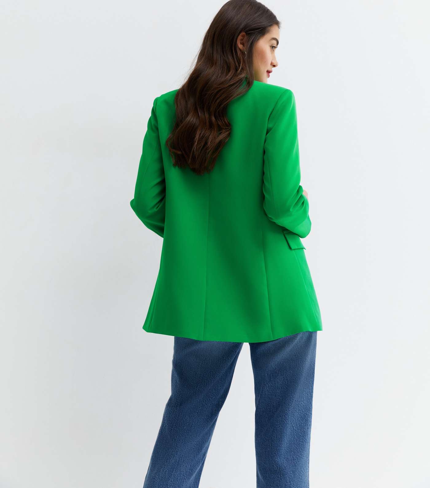 Green Long Sleeve Relaxed Fit Blazer Image 4