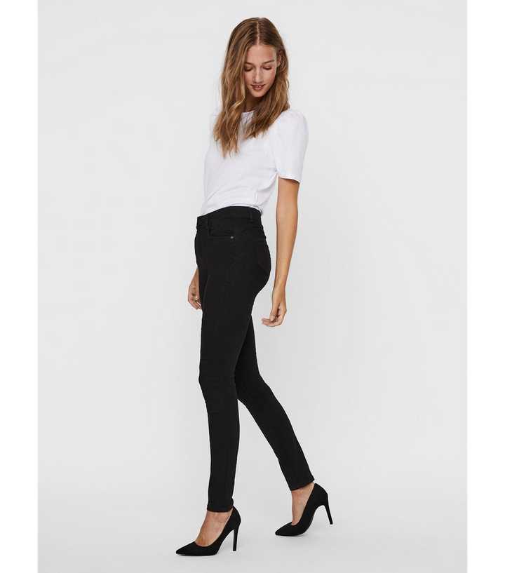 High Waist Skinny Jeans In Black, Noisy May