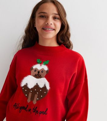 Girls pug outlet christmas jumper