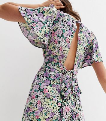 lavender floral jumpsuit