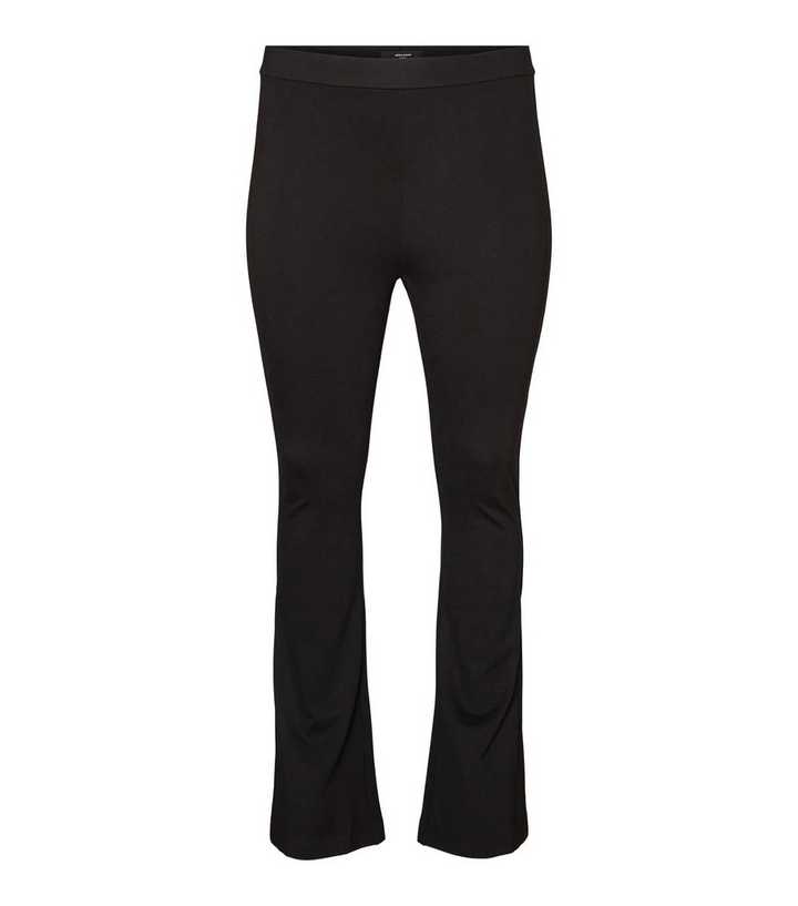 Vero Moda Curves Black Jersey Flared Trousers