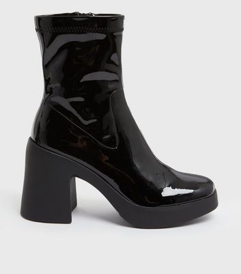 New look outlet black patent boots