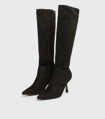 Suede stiletto clearance knee high boots