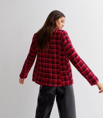 Mango pink check on sale blazer