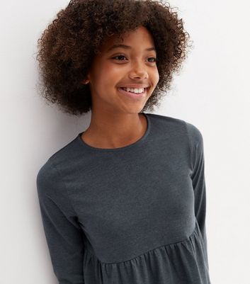 Name It Navy Tiered Long Sleeve Dress 