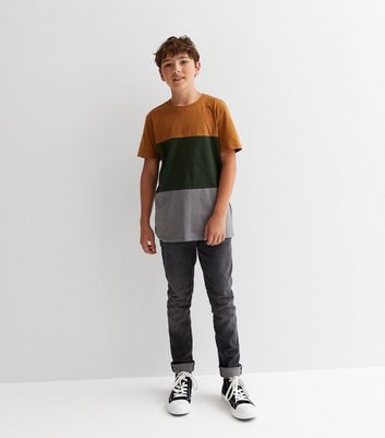 KIDS ONLY Rust Colour Block Crew T-Shirt New Look