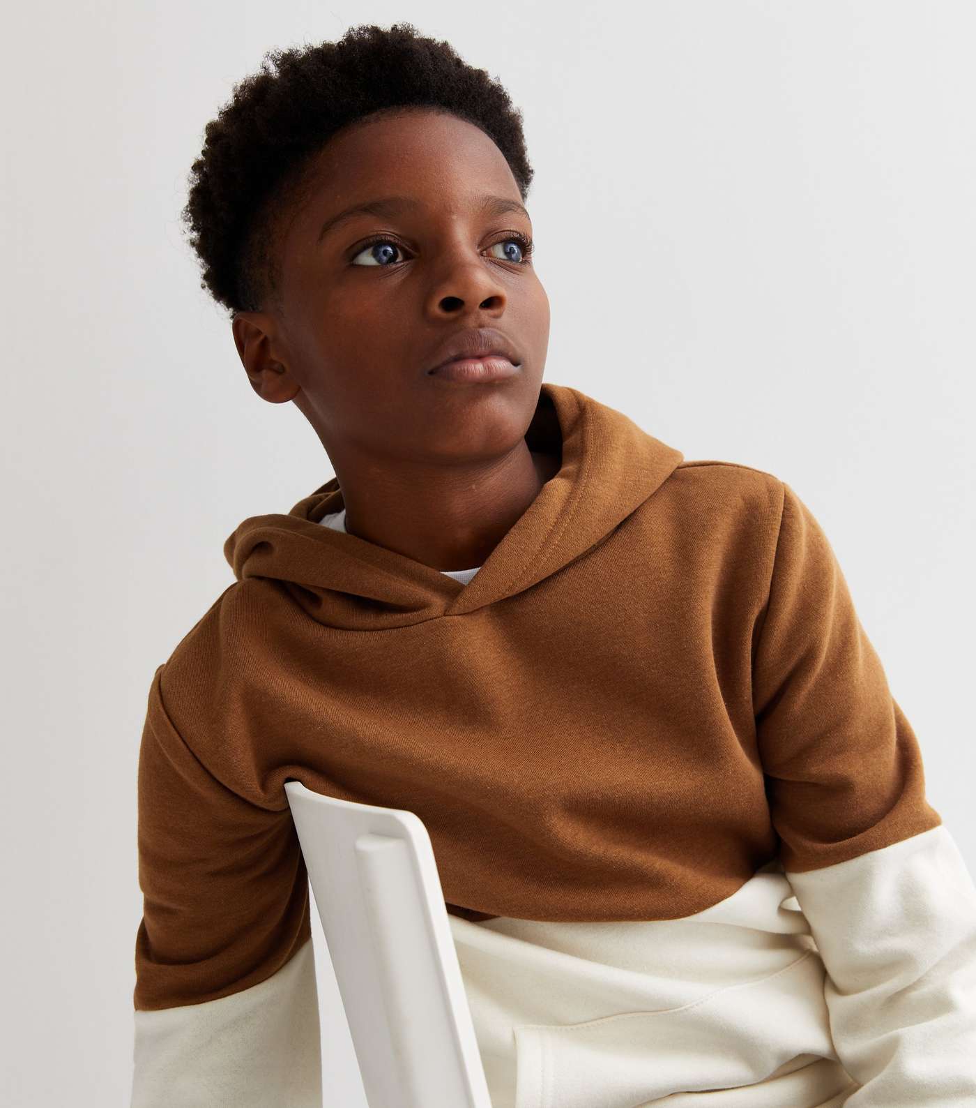 KIDS ONLY Rust Colour Block Pocket Front Hoodie Image 2
