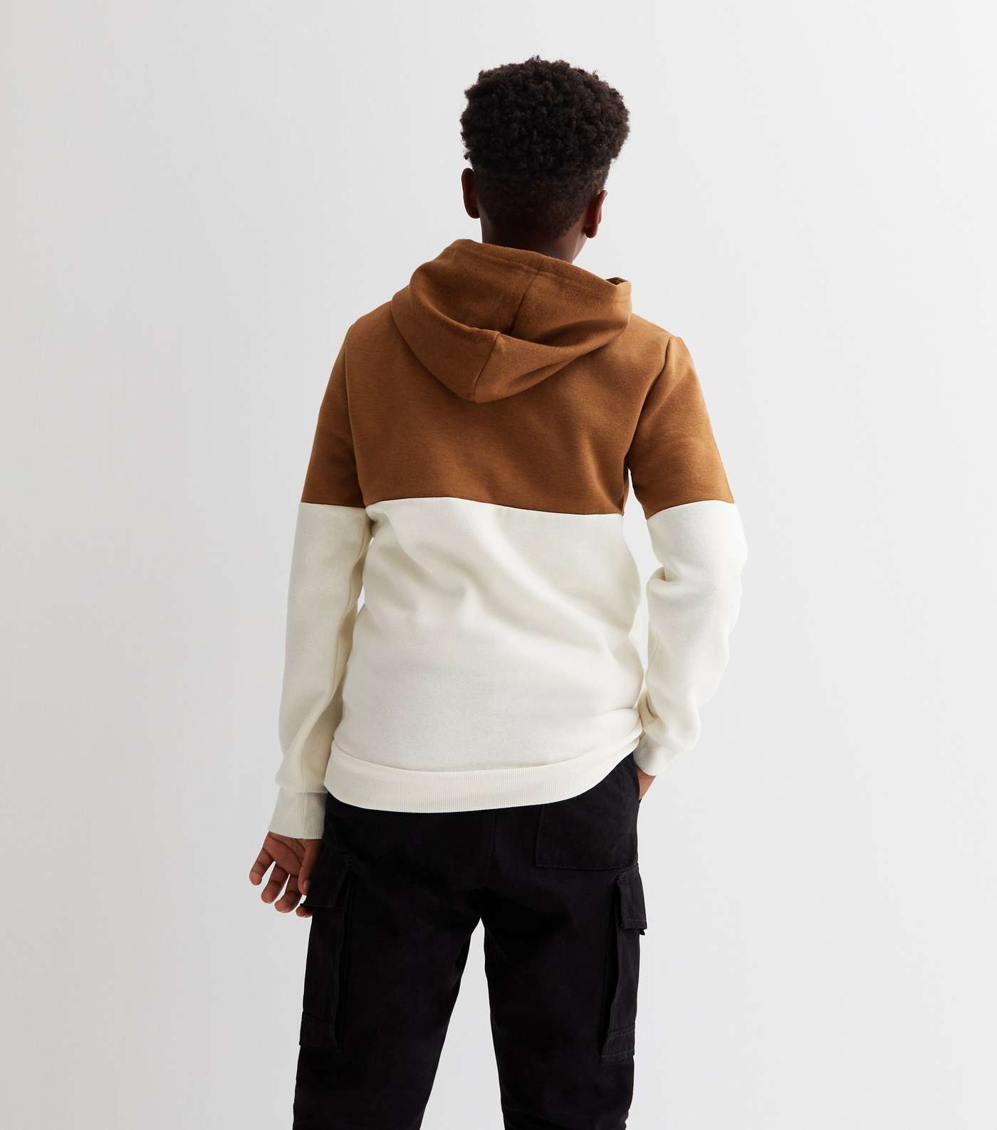 KIDS ONLY Rust Colour Block Pocket Front Hoodie Image 4