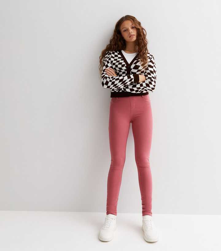 Pretty pink casual wear cotton jeggings - G3-WJJ0328