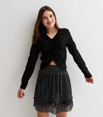 Name It Black Glitter Tiered Skirt