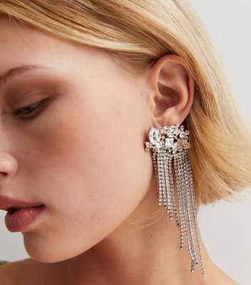 Crystal Gem Drop Tassel Earrings