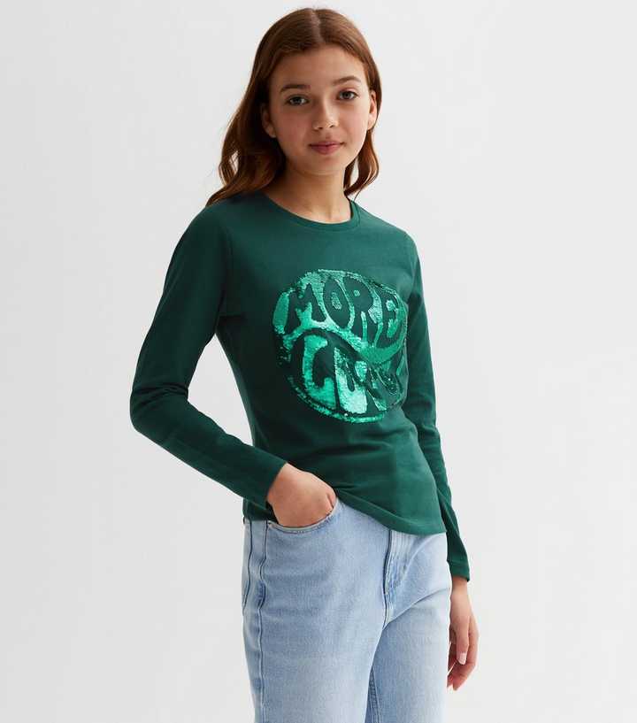 pretty green applique sweatshirt