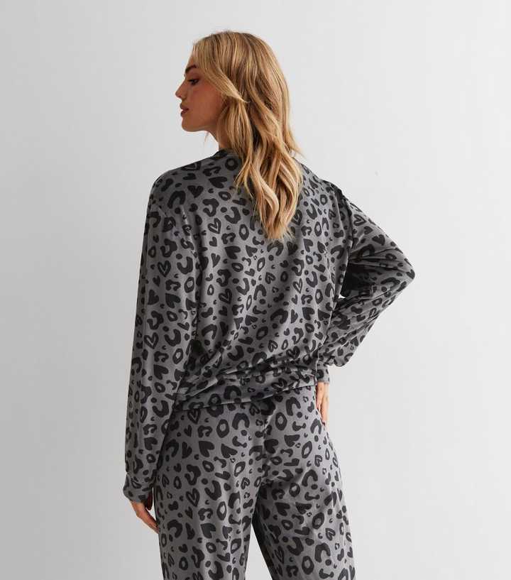 grey cheetah print sweatshirt