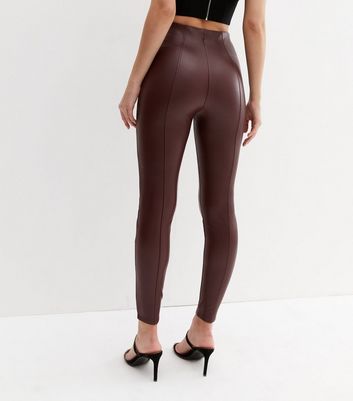 Burgundy Leather Pants | ShopStyle UK