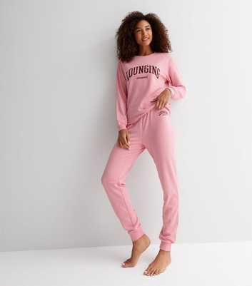 Mid Pink Lounging Logo Lounge Joggers