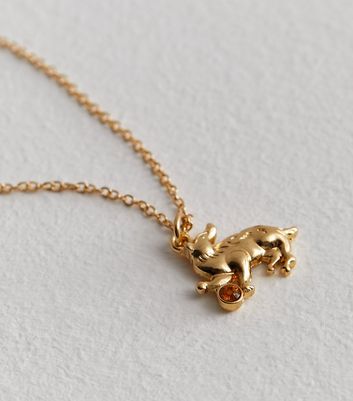 Gold Harry Potter Hufflepuff Pendant Necklace