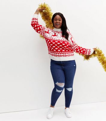 Red and sale white christmas jumper