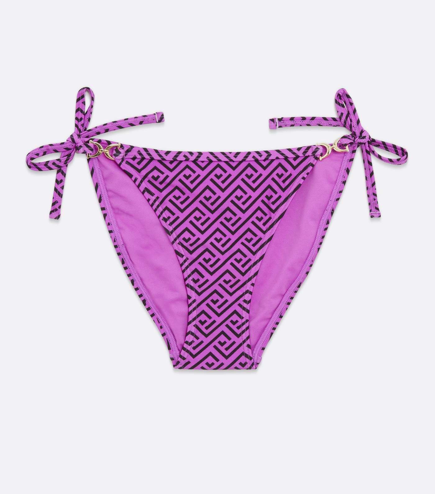 Purple Monogram Tie Side Bikini Bottoms Image 5
