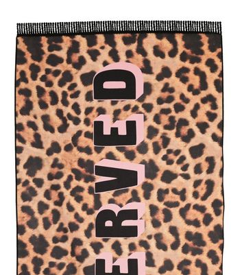 Damen Bekleidung South Beach Brown Leopard Print Logo Beach Towel