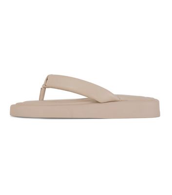 cream platform flip flops