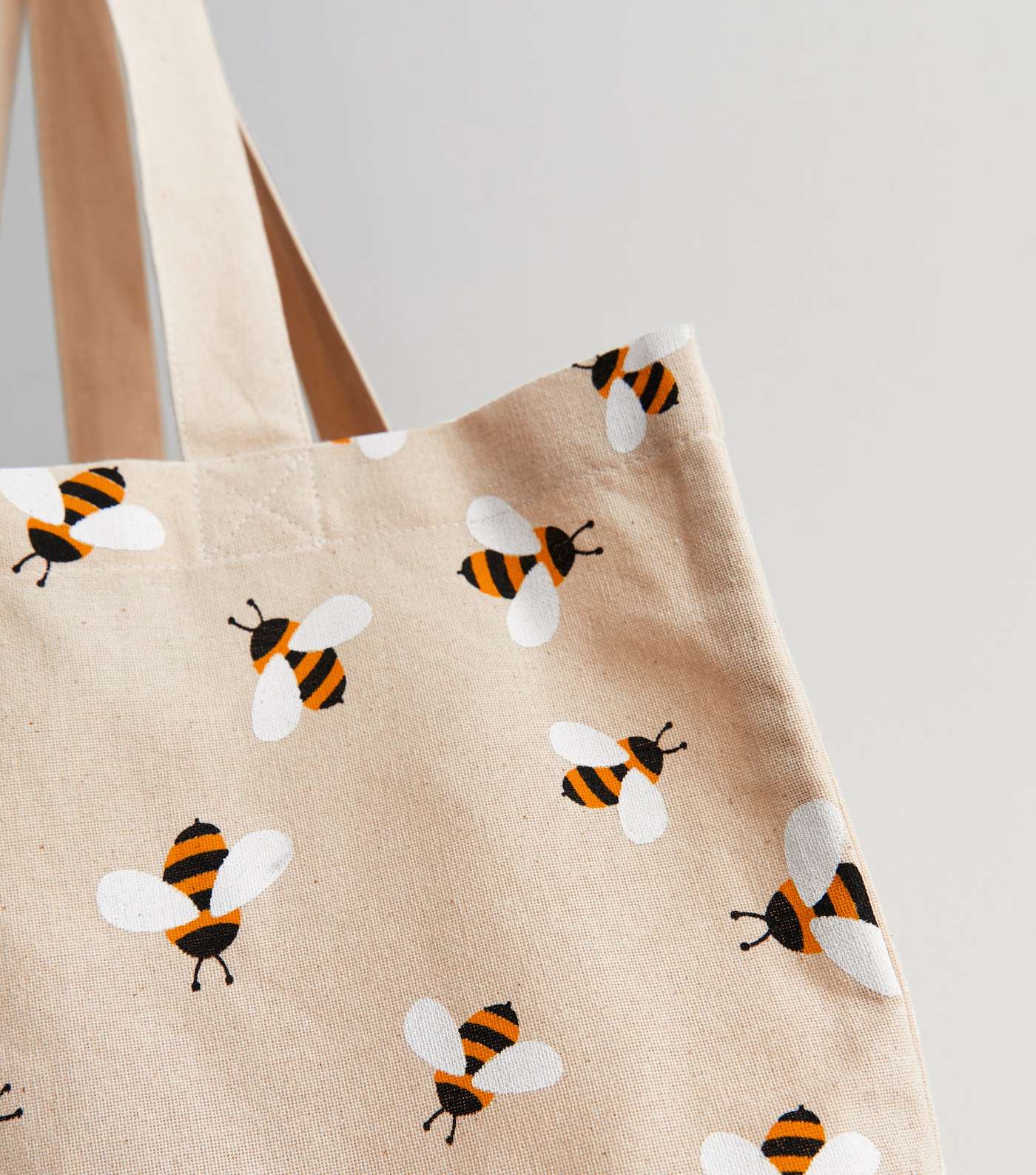 Off White Bee Print Canvas Bag Image 3