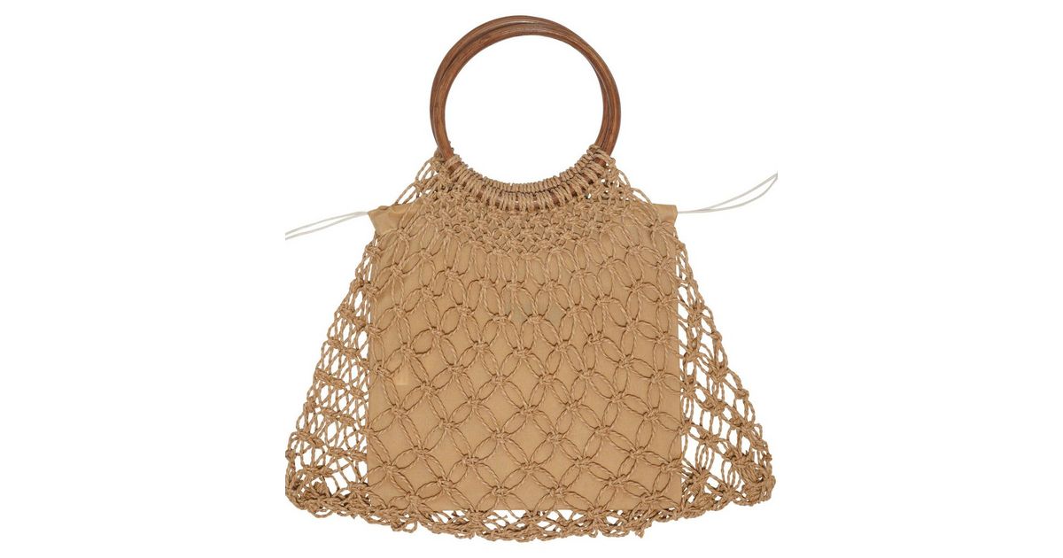 South Beach Light Brown Straw Effect Bag New Look