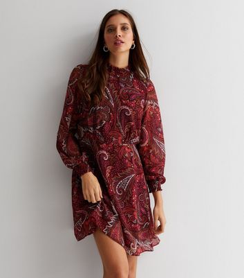 Red hot sale paisley dress