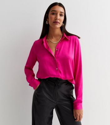 Pink silk 2025 shirt outfit