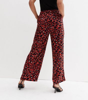 Red animal 2024 print trousers