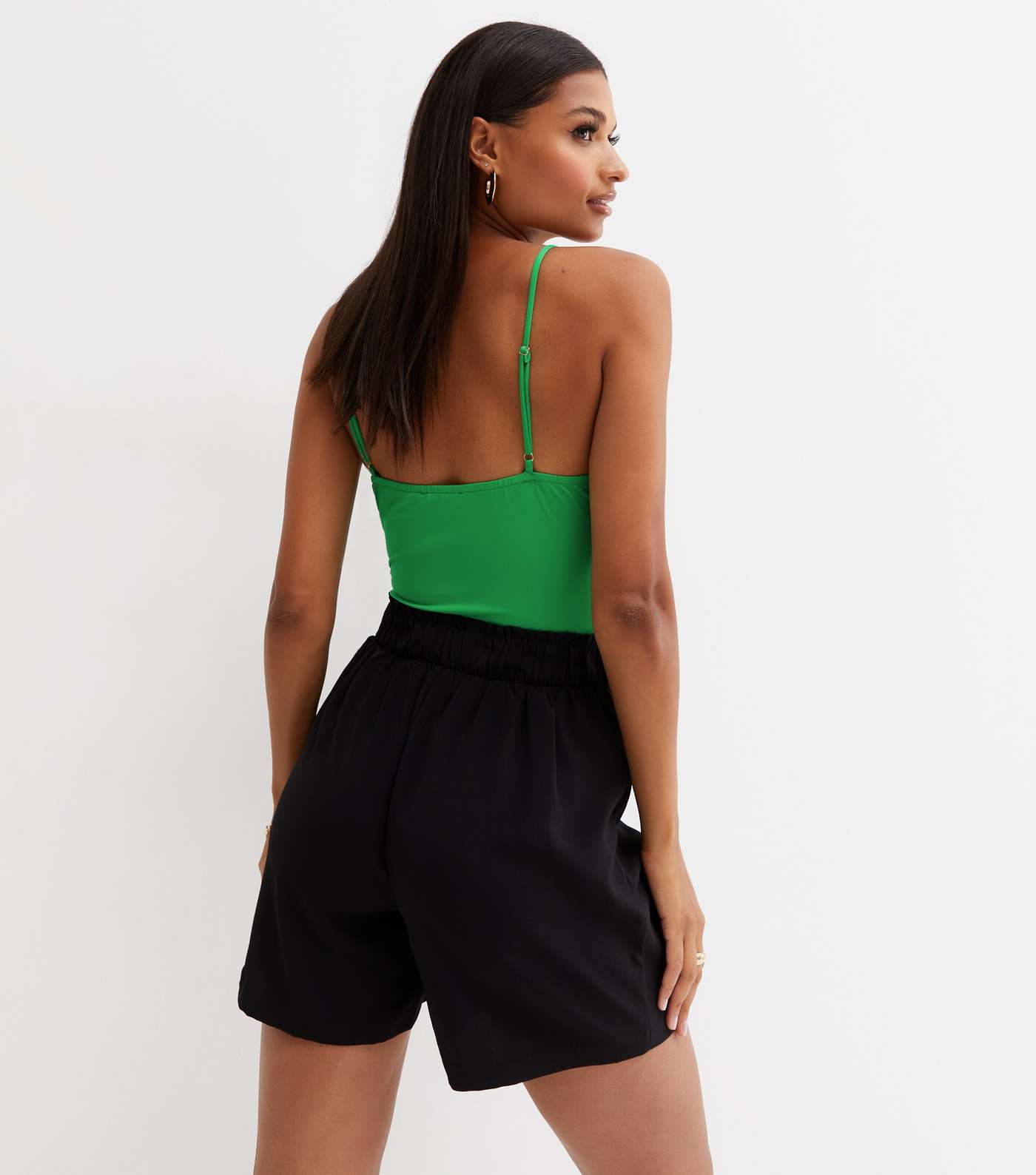 Cameo Rose Green Twist Front Strappy Bodysuit Image 4