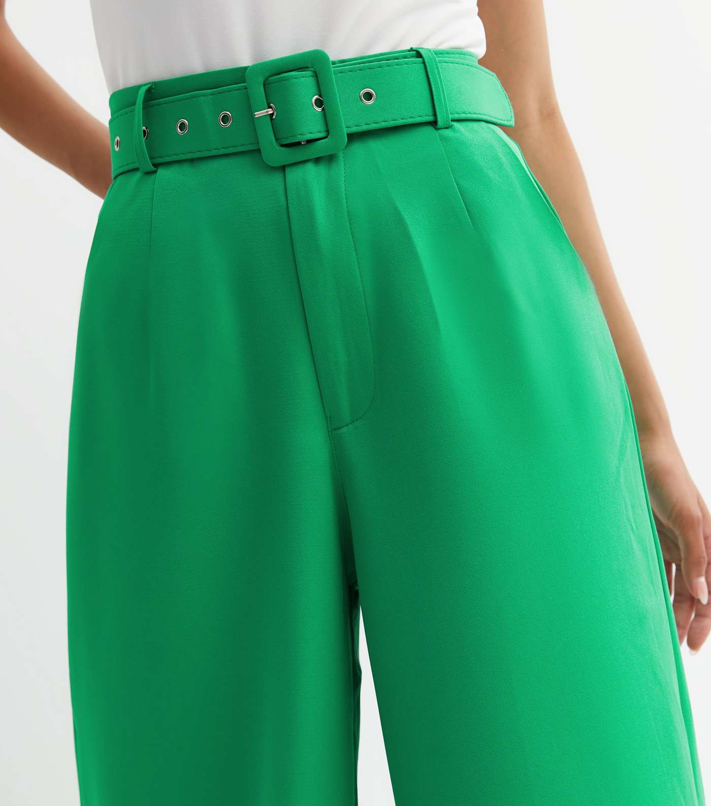 Cameo Rose Green Belted Wide Leg Trouser Image 3