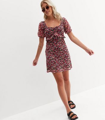 New look floral outlet mesh dress