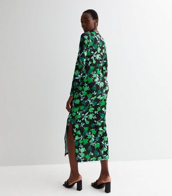 Tall Green Floral Ruched Long Sleeve 