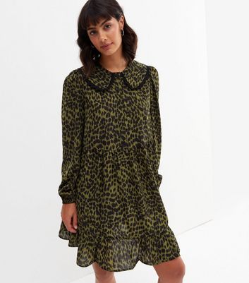 New look khaki leopard print dress sale