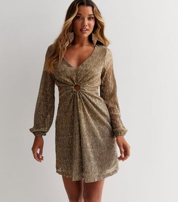 New look hotsell gold dress