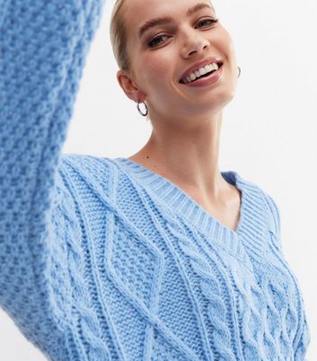 cable knit v neck