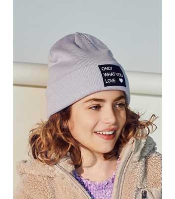 KIDS ONLY Lilac Ribbed Knit Logo Beanie