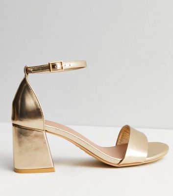 Rose Gold Strappy Stiletto Heel Sandals | New Look