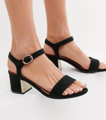 Mid block heel sandals best sale wide fit