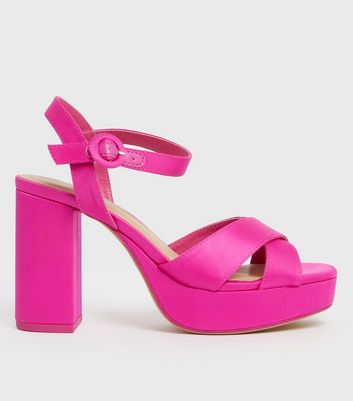ASOS DESIGN Nelson chunky platform heeled sandals in pink  ASOS