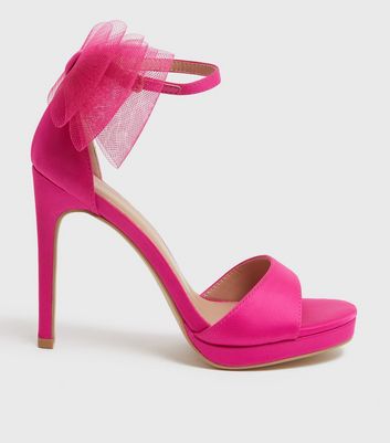pink bow high heels on black banckground woman fashion shoes fashionable new  style clothes footwear needle hair dresser knock brand cute bright shine  cool modern elegant girly Illustration Stock | Adobe Stock