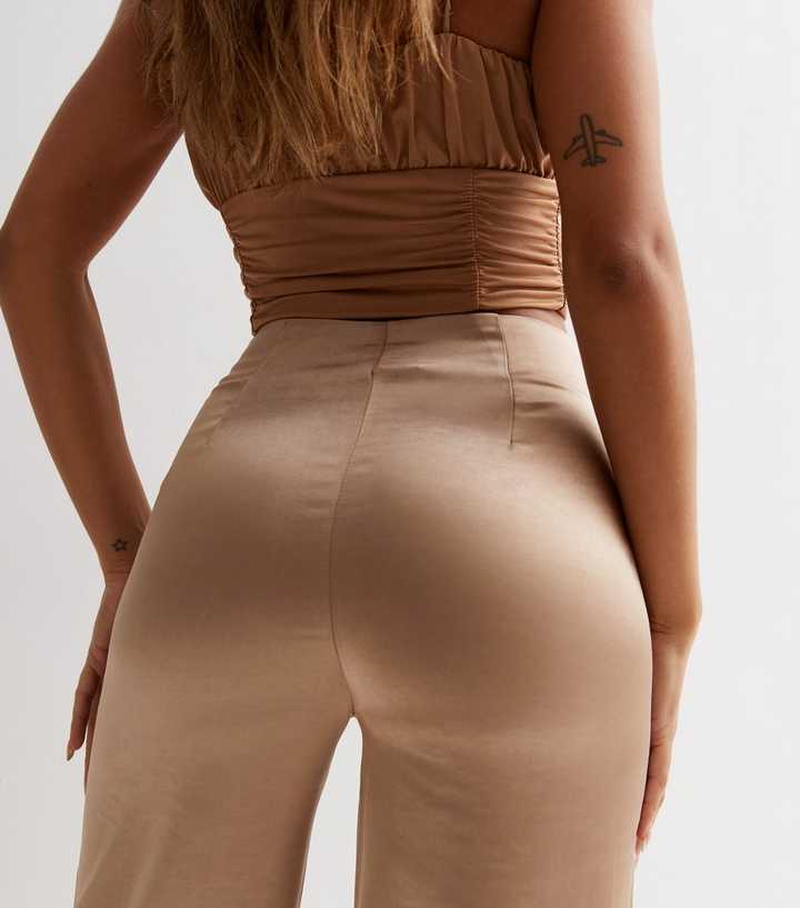 High-Waist Bronze Glimmer Leggings, Bronze