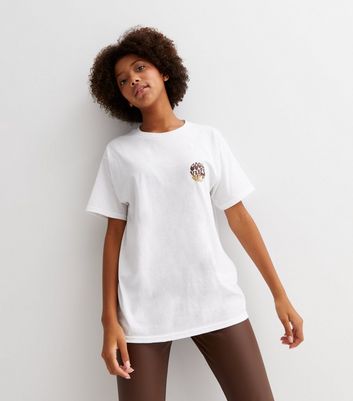 Girls White Good Vibes Only Logo Long T-Shirt | New Look