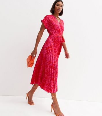 pink leopard print dress new look