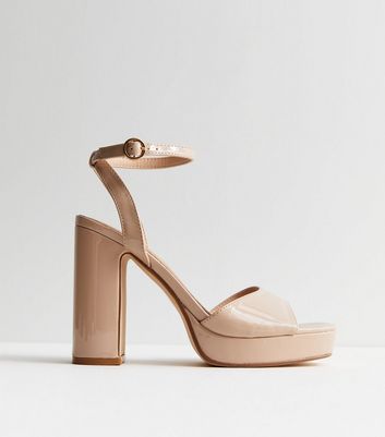 Pink Leather-Look Strappy Stiletto Kitten Heel Sandals | New Look