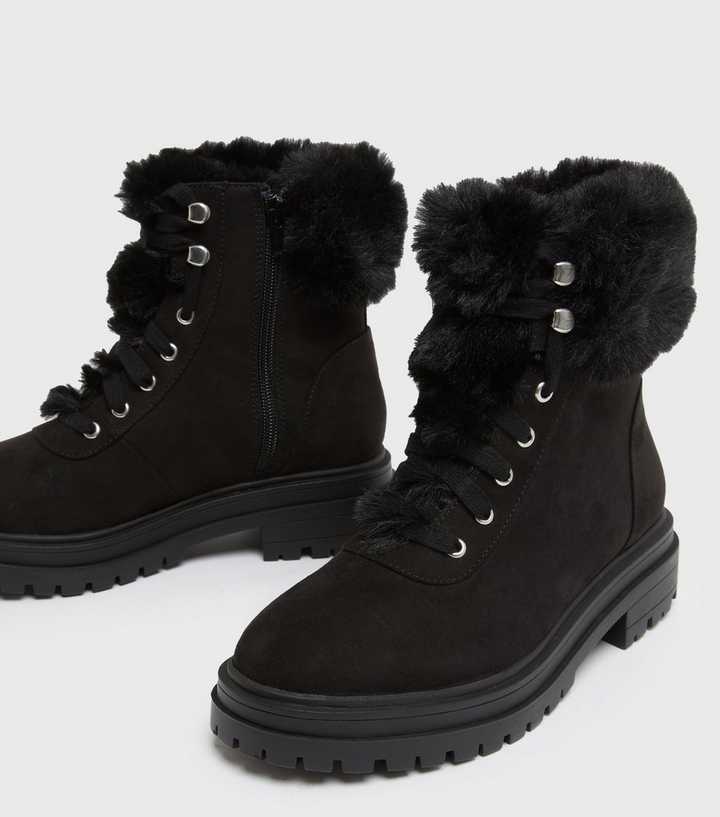 new look fur boots