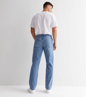 Blue Light Wash Ripped Knee Straight Fit Jeans | New Look